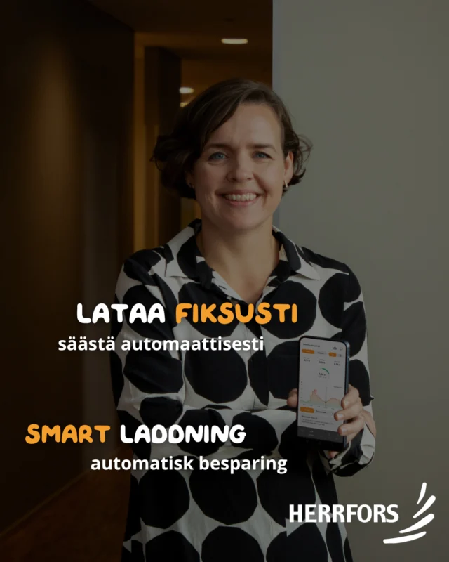 (FI/SVE)⚡️Anna Herrfors-sovelluksen ladata puolestasi!
Sähköauton lataaminen ei ole koskaan ollut näin fiksua. Herrfors-sovelluksen älylataus hyödyntää automaattisesti vuorokauden halvimmat sähkötunnit, ilman, että sinun tarvitsee tehdä mitään.
Kytke autosi lataukseen milloin tahansa, ja sovellus huolehtii lopusta: se keskeyttää latauksen, kun hinta nousee, ja jatkaa, kun sähkö on taas edullista.
Säästä aikaa, rahaa ja energiaa, Herrfors-sovelluksella.
✨️Lue lisää: Herrfors.fi
//
⚡️Att ladda elbilen har aldrig varit smartare. Herrfors-appens smartladdning utnyttjar automatiskt dygnets billigaste elpriser, helt utan att du behöver göra något.
Plugga in bilen när det passar dig, appen sköter resten. Den pausar laddningen när elen är dyr och startar igen när priset sjunker.
Spara tid, pengar och energi, med Herrfors-appen.
✨️Läs mer: Herrfors.fi