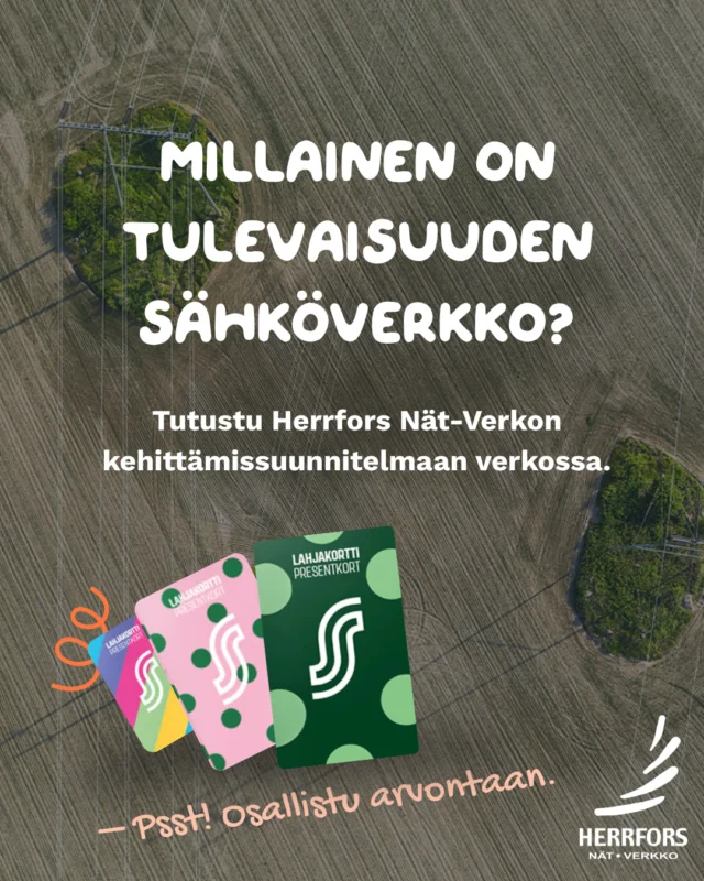 (FI/SVE) Miten sähköverkko kehittyy vuoteen 2035 mennessä? ⚡️⁠
⁠
Herrfors Nät-Verkko Oy Ab kehittämissuunnitelmassa 2026–2035 tarkastellaan sähköverkon tulevaisuutta sekä muutoksia, jotka vaikuttavat sekä verkkoon että asiakkaisiimme.⁠
⁠
Suunnitelmassa käsitellään muun muassa toimintaympäristön muutoksia, sähköverkon nykytilaa, tulevia kehittämistarpeita, investointien suunnittelua sekä eri vaihtoehtoja kustannustehokkaan verkon kehittämiseksi.⁠
⁠
Alueellamme sähköistyminen etenee vahvasti: sähköautojen ja aurinkosähköjärjestelmien määrä kasvaa, ja verkkoon vastaanotetaan yhä enemmän vihreää energiaa. Samalla jatkamme työtä luotettavan ja säävarman sähköverkon kehittämiseksi.⁠
⁠
Tutustu kehittämissuunnitelmaan ja anna palautetta. Muista osallistua viimeistään 31.5. – olet mukana S-ryhmän lahjakorttien arvonnassa!🎉⁠
⁠
👉🏼 www.herrforsnat.fi⁠
⁠
//⁠
⁠
Hur utvecklas elnätet fram till 2035?⚡️⁠
⁠
I Herrfors Nät-Verkko Oy Ab utvecklingsplan 2026–2035 behandlas elnätets framtid och förändringar som påverkar både nätet och våra kunder.⁠
Planen tar bland annat upp förändringar i verksamhetsmiljön, elnätets nuläge, framtida utvecklingsbehov, planering av investeringar och olika alternativ för en kostnadseffektiv nätutveckling.⁠
⁠
I vårt område fortsätter elektrifieringen att öka: antalet elbilar och solcellsanläggningar växer, och allt mer grön energi tas emot i nätet. Samtidigt fortsätter vi arbetet med att utveckla ett tillförlitligt och vädersäkert elnät.⁠
⁠
Ta del av utvecklingsplanen och lämna din respons. Kom ihåg att delta senast 31.5 – då är du med i utlottningen av presentkort till S-gruppen!🎉⁠
⁠
👉🏼 www.herrforsnat.fi⁠
⁠
⁠
#herrforsnatverkko #herrfors⁠