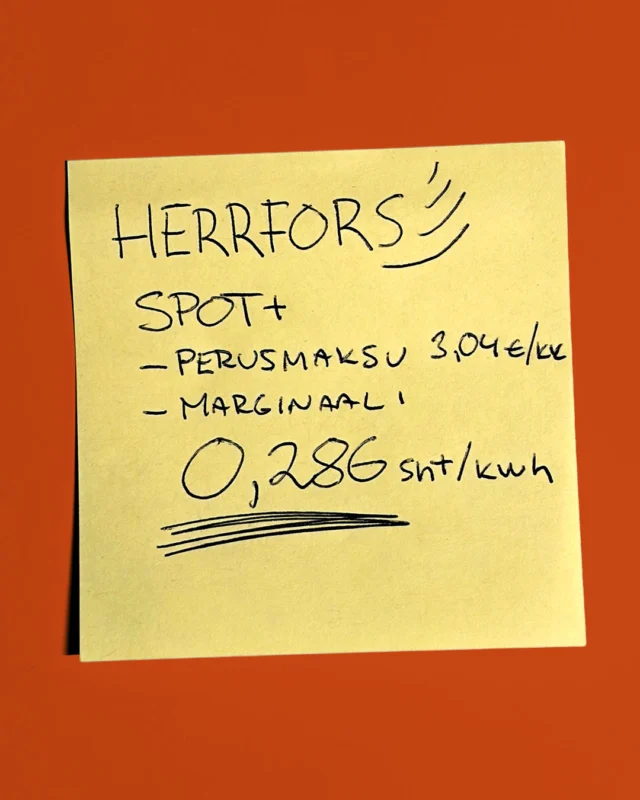(FI/SVE) 💰️Vertaile pörssisähkösopimusten hintoja. Kirjoita ne ylös. Ja tule sitten tekemään edullinen Herrfors Spot+ -sopimus.⁠
⁠
P.S. Spot+ tarjoaa mahdollisuuden kiinnittää haluamasi osan sähkön hinnasta ja suojautua siten esim. talven hintapiikeiltä. ⁠
⁠
 Tilaa Spot+ 👉🏼 www.herrfors.fi⁠
⁠
//⁠
⁠
💰️Jämför priserna på börsel. Skriv ner dem. Kom sedan och teckna ett förmånligt Herrfors Spot+-avtal.⁠
⁠
P.S. Spot+ ger dig möjligheten att prissäkra valfri del av elpriset och på så sätt skydda dig mot till exempel vinterns pristoppar.⁠
⁠
Beställ Spot+ 👉🏼 www.herrfors.fi⁠
⁠
⁠
#herrfors #spotel #pörssisähkö # börsel