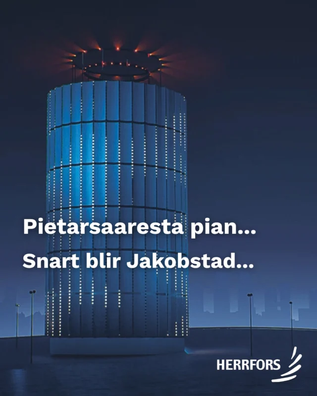 (FI/SVE) ✨️Pietarsaari saa uuden, näyttävän maamerkin ⁠
⁠
Siikaluotoon rakentuu Herrforsin uusi lämpötorni, joka on osa mittavaa kaukolämmön kehityshanketta. Torniin varastoidaan sähkökattilalla lämmitettyä vettä silloin, kun sähkön hinta on edullinen, ja lämpö hyödynnetään myöhemmin Pietarsaaren kaukolämpöverkossa.⁠
⁠
Noin 40 metriä korkeasta lämpötornista tulee paitsi tärkeä osa tulevaisuuden lämmöntuotantoa myös näkyvä osa Pietarsaaren kaupunkikuvaa. LED-valaistuksen ansiosta torni voi loistaa lähes missä värissä tahansa.⁠
⁠
Minkä värisenä sinä haluaisit nähdä lämpötornin? 😍⁠
⁠
Lue koko artikkeli: www.herrfors.fi⁠
⁠
//⁠
⁠
Jakobstad får ett nytt, lysande landmärke ✨⁠
⁠
På Sikören bygger Herrfors ett nytt värmetorn som blir en del av en omfattande satsning på stadens fjärrvärme. När elpriset är fördelaktigt värms vatten med en elpanna och lagras i tornet, för att senare kunna användas i Jakobstads fjärrvärmenät.⁠
⁠
Det cirka 40 meter höga värmetornet blir inte bara en viktig del av framtidens värmeproduktion, utan också ett synligt inslag i stadsbilden. Med LED-belysning kan tornet dessutom lysa i nästan vilken färg som helst.⁠
⁠
Vilken färg skulle du vilja se värmetornet lysa i? 😍⁠
⁠
Läs hela artikeln: www.herrfors.fi⁠
⁠
#herrfors #kaukolämpö #fjärrvärme